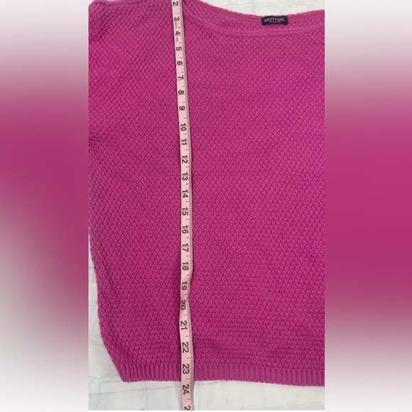 Nasty Gal Knit Happens 2 Pc Hot Pink Sweater Top And Short Lounge Set Woman’s M - Picture 10 of 15